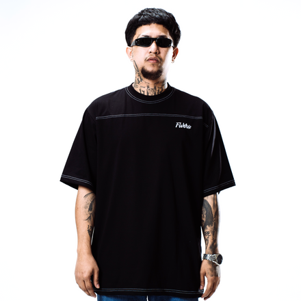 Embroidered Cursive Logo -Black