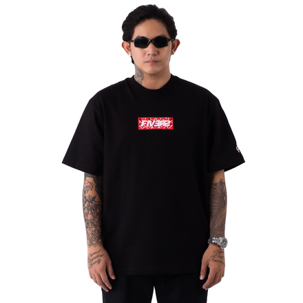 EMBROIDERED BOX LOGO TEE - PAISLEY (RED)